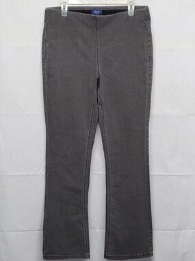 D&Co Signature Womens Jeans Pull On Size 12 Comfort Waist Bootcut Stretch Gray